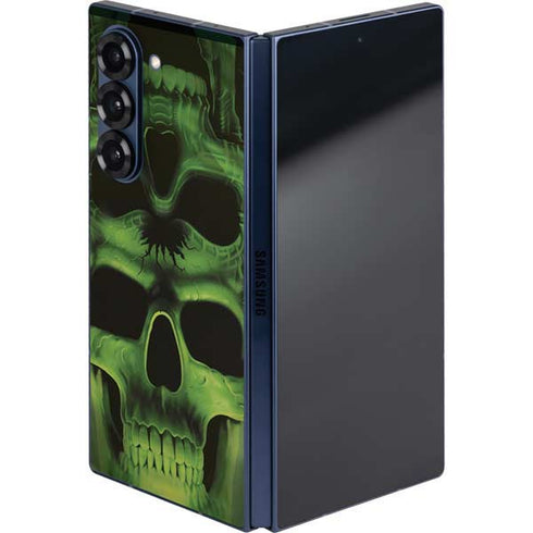 Liquid Blue Green Skulls Galaxy Z Fold6 Skin