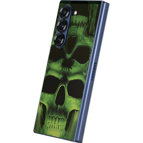 Liquid Blue Green Skulls Galaxy Z Fold6 Skin