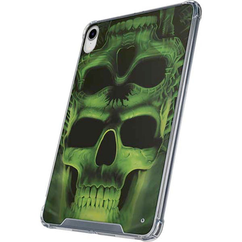 Liquid Blue Green Skulls iPad 11th Gen (2025) Clear Case