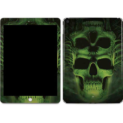 Liquid Blue Green Skulls Apple iPad Skin