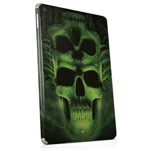 Liquid Blue Green Skulls Apple iPad Skin