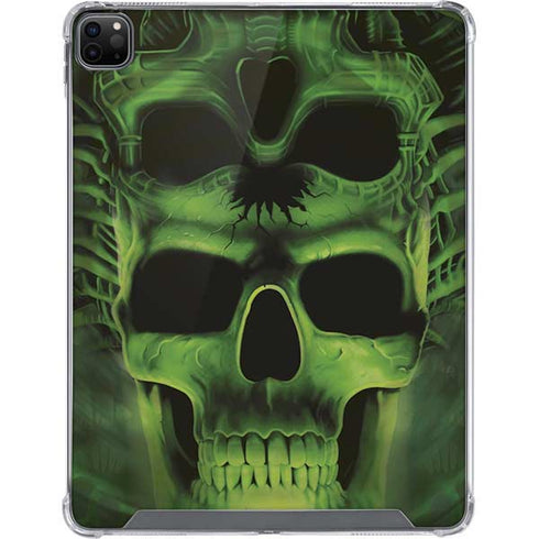 Liquid Blue Green Skulls iPad Cases