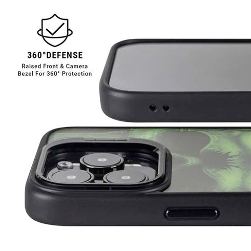 Liquid Blue Green Skulls iPhone 14 Pro Max Kickstand Case