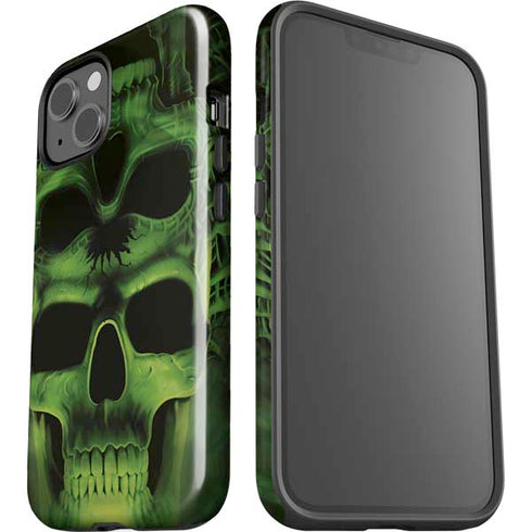 Liquid Blue Green Skulls iPhone 15 Impact Case