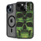 Liquid Blue Green Skulls iPhone 15 Kickstand Case