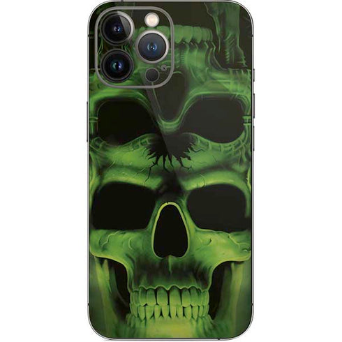 Liquid Blue Green Skulls iPhone 15 Pro Max Skin