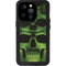 Liquid Blue Green Skulls iPhone 15 Pro Waterproof Case
