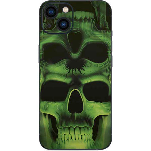 Liquid Blue Green Skulls iPhone 15 Skin