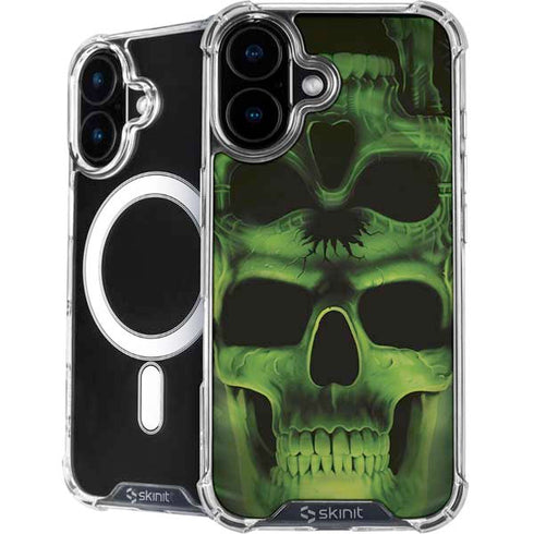 Liquid Blue Green Skulls iPhone 16 MagSafe Case