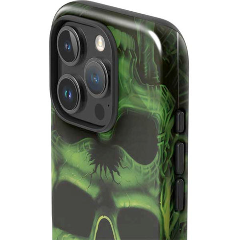 Liquid Blue Green Skulls iPhone 16 Pro Impact Case