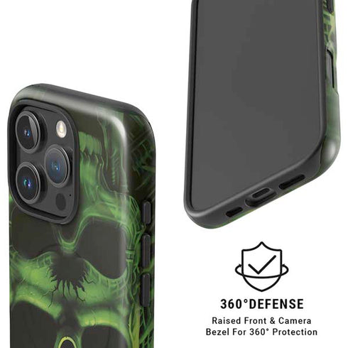 Liquid Blue Green Skulls iPhone 16 Pro Magsafe Impact Case