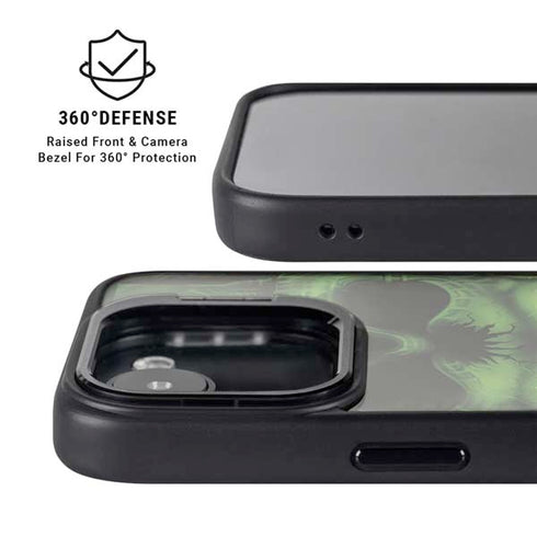 Liquid Blue Green Skulls iPhone 16e Kickstand Case