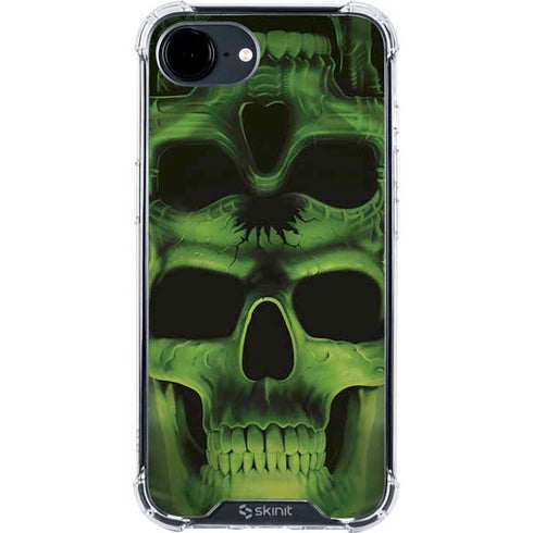 Liquid Blue Green Skulls iPhone 16e Clear Case