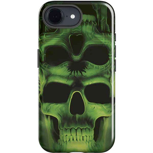 Liquid Blue Green Skulls iPhone 16e Impact Case