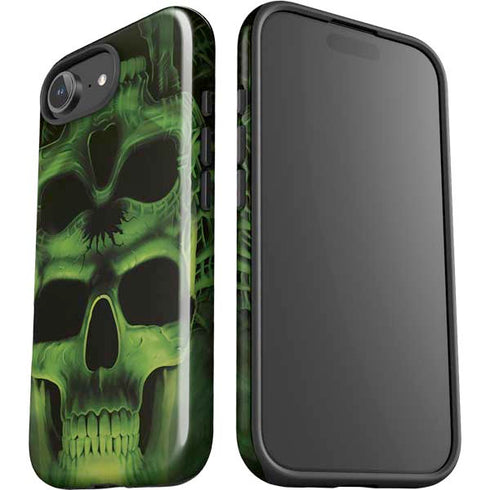 Liquid Blue Green Skulls iPhone 16e Impact Case