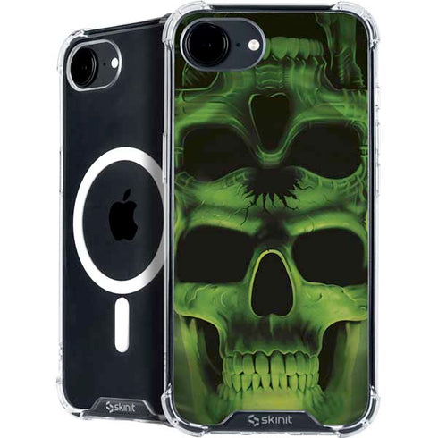 Liquid Blue Green Skulls iPhone 16e MagSafe Case