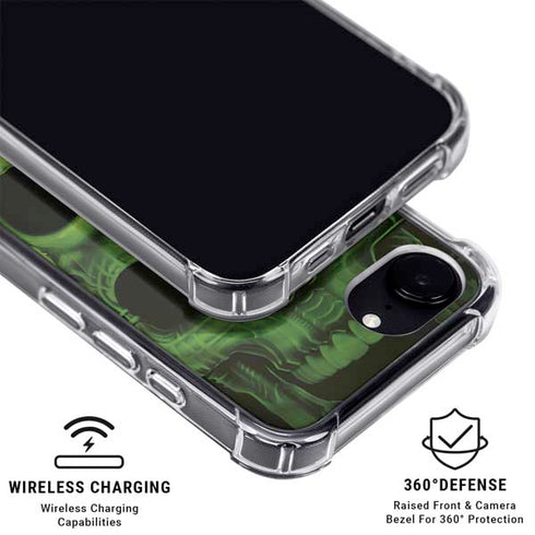Liquid Blue Green Skulls iPhone 16e MagSafe Case