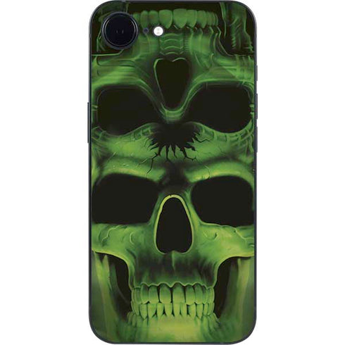 Liquid Blue Green Skulls iPhone 16e Skin