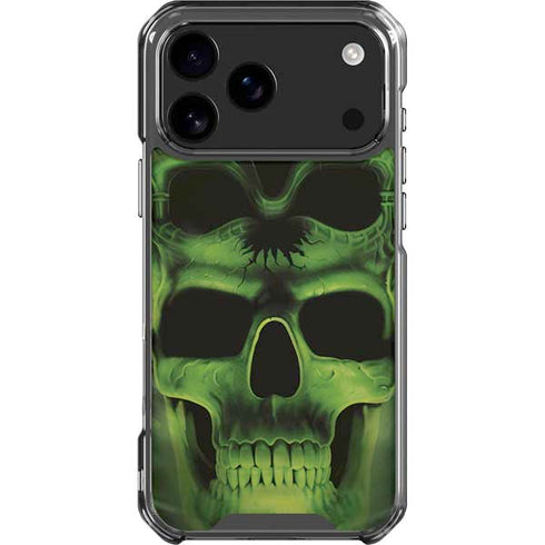 Liquid Blue Green Skulls iPhone 18 Pro Max Clear Case