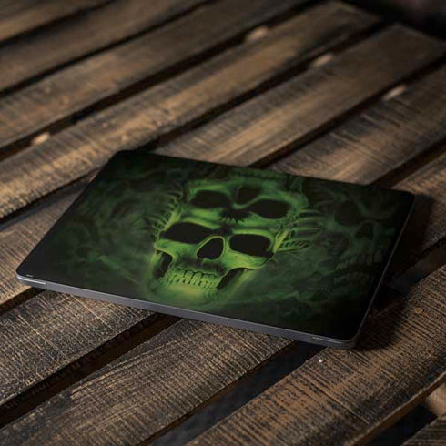 Liquid Blue Green Skulls Apple MacBook Air Skin