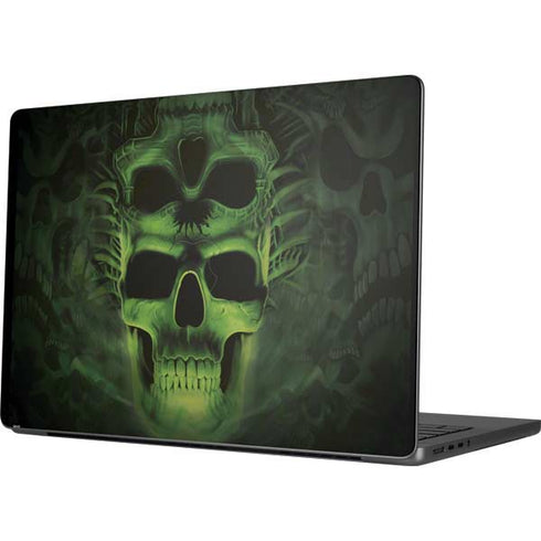 Liquid Blue Green Skulls Apple MacBook Pro 14-inch Skin