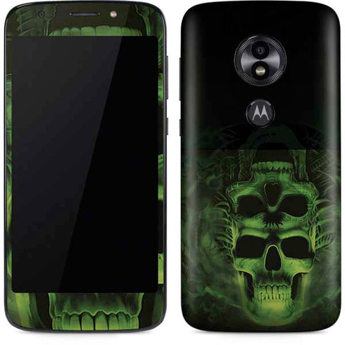 Liquid Blue Green Skulls Moto E5 Play Skin