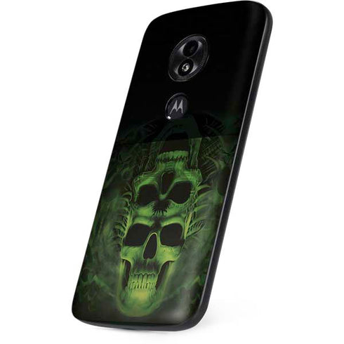 Liquid Blue Green Skulls Moto E5 Play Skin