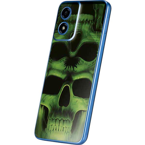 Liquid Blue Green Skulls Moto G Play 4G (2024) Skin