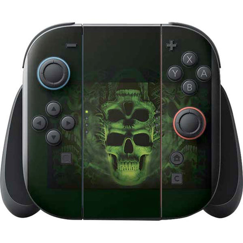 Liquid Blue Green Skulls Nintendo Switch 2 (2025) with Joy-Con Skin