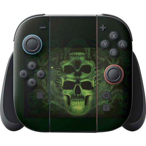 Liquid Blue Green Skulls Nintendo Switch 2 (2025) Joy-Con Controller Skin