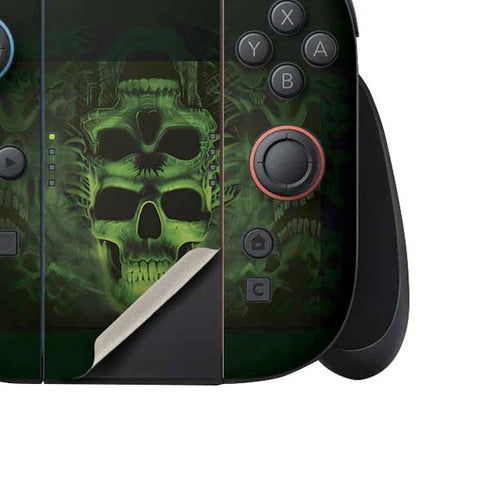 Liquid Blue Green Skulls Nintendo Switch 2 (2025) Joy-Con Controller Skin