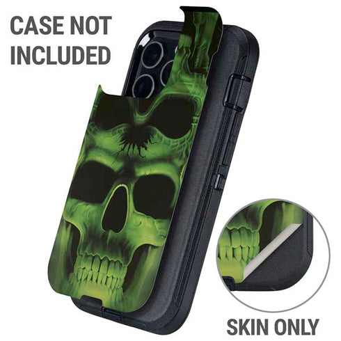 Liquid Blue Green Skulls Otterbox Defender iPhone Skin