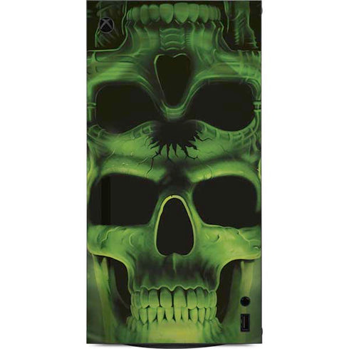 Liquid Blue Green Skulls XBox Series X Digital Edition Console Skin