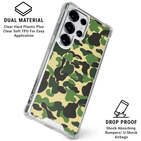 Green Street Camo Galaxy S25 Ultra Clear Case