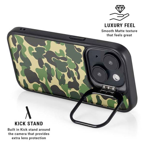 Green Street Camo iPhone 14 Plus Kickstand Case