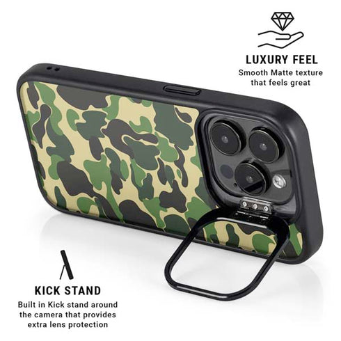 Green Street Camo iPhone 15 Pro Kickstand Case