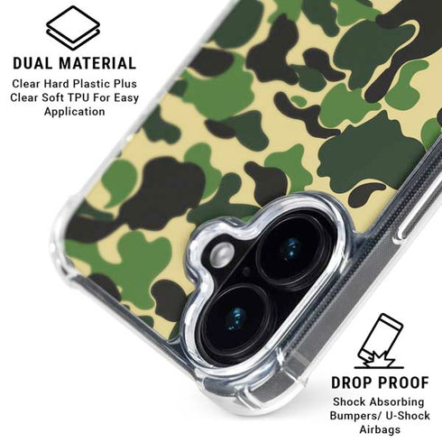 Green Street Camo iPhone 16 Clear Case