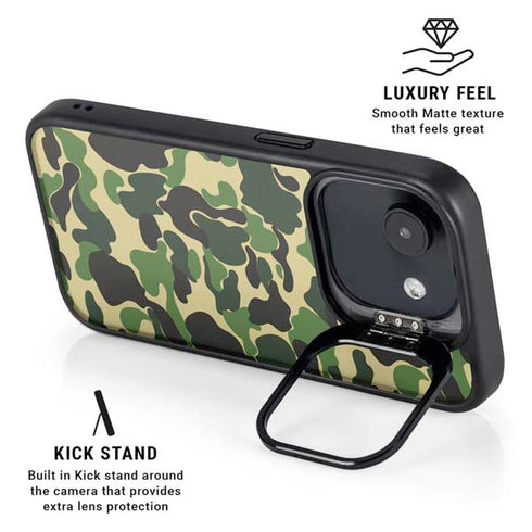 Green Street Camo iPhone 16e Kickstand Case