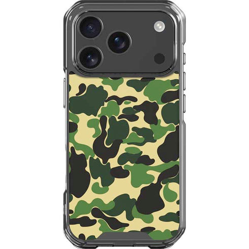 Green Street Camo iPhone 18 Pro Clear Case