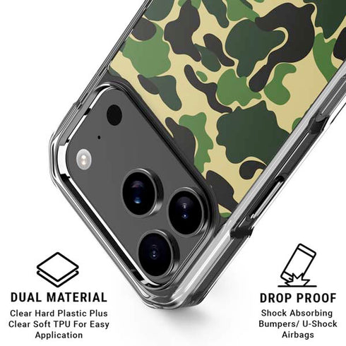 Green Street Camo iPhone 18 Pro Clear Case