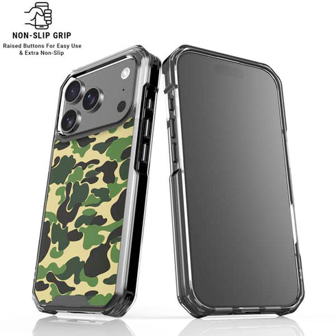 Green Street Camo iPhone 18 Pro Clear Case