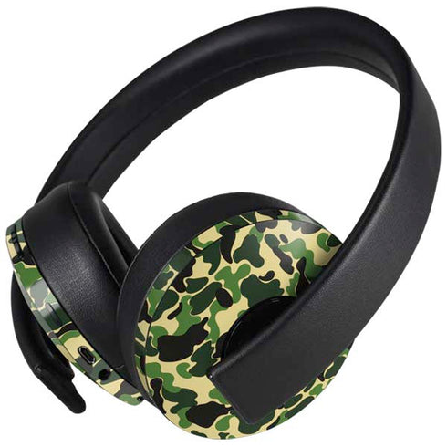 Green Street Camo PlayStation 4 Gold Wireless Headset Skin