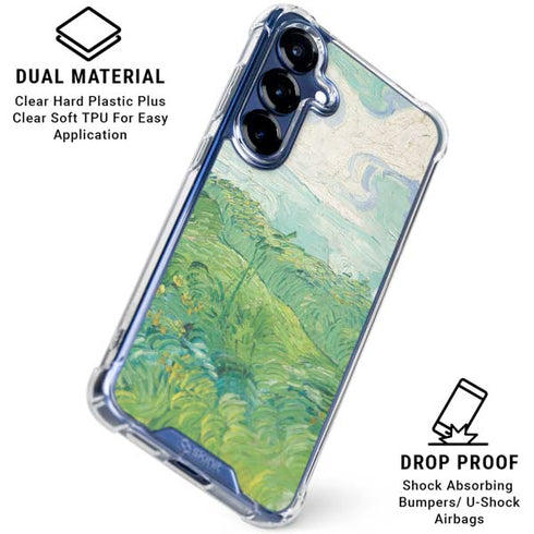Green Wheat Fields by Vincent van Gogh Galaxy S25 Plus Clear Case