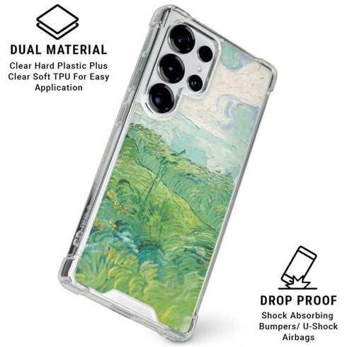 Green Wheat Fields by Vincent van Gogh Galaxy S25 Ultra Clear Case