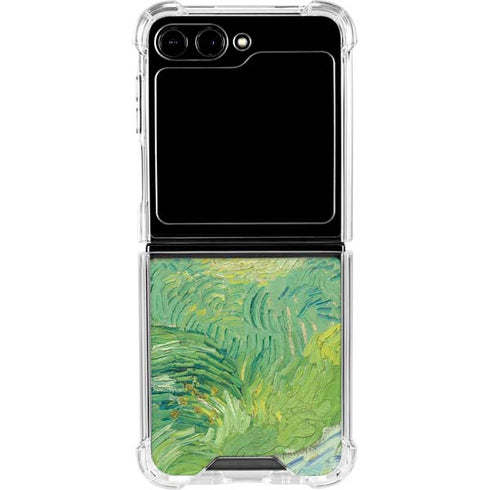 Green Wheat Fields by Vincent van Gogh Galaxy Z Flip6 Clear Case