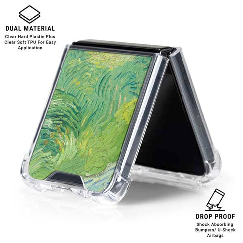 Green Wheat Fields by Vincent van Gogh Galaxy Z Flip6 Clear Case