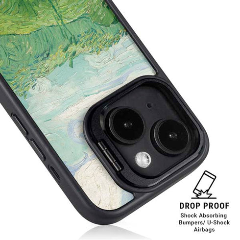 Green Wheat Fields by Vincent van Gogh iPhone 14 Kickstand Case