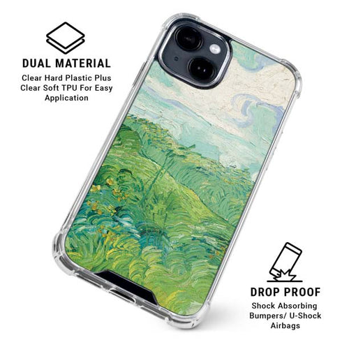 Green Wheat Fields by Vincent van Gogh iPhone 15 Clear Case