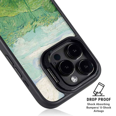 Green Wheat Fields by Vincent van Gogh iPhone 15 Pro Kickstand Case