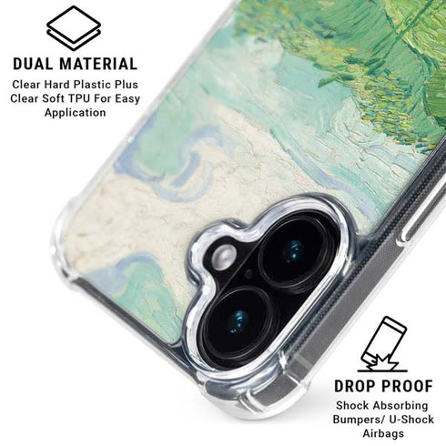 Green Wheat Fields by Vincent van Gogh iPhone 16 Clear Case